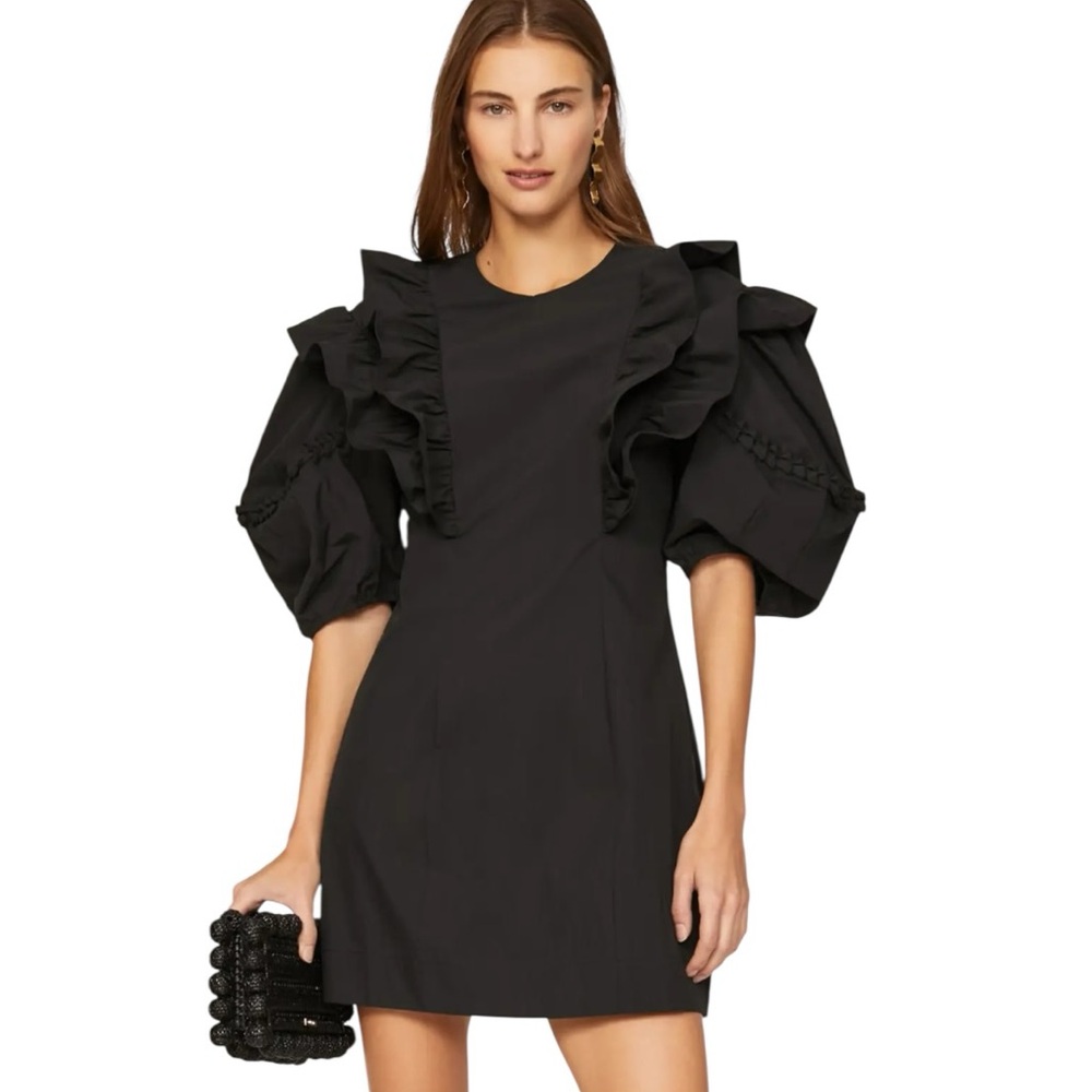 Rhode Varja Dress Black Puff Sleeve‎ Mini Dress Women’s XS